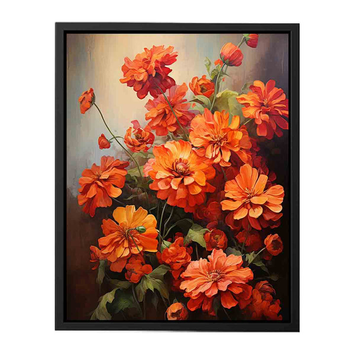 Flower Orange Art Painting   Canvas Print
