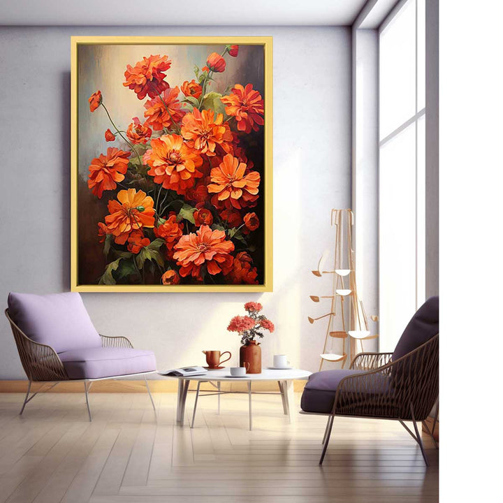 Flower Orange Art Painting  