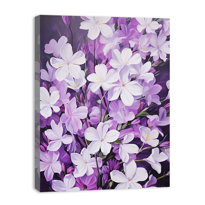 Purple White Flowers  Painting