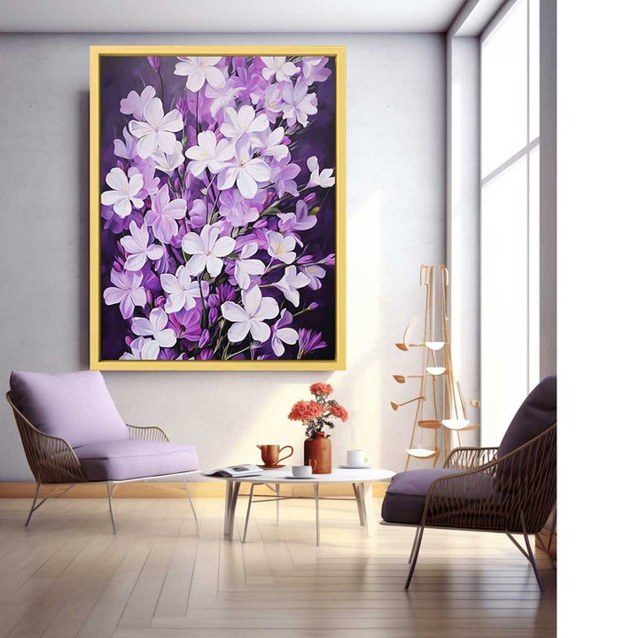 Purple White Flowers  Painting