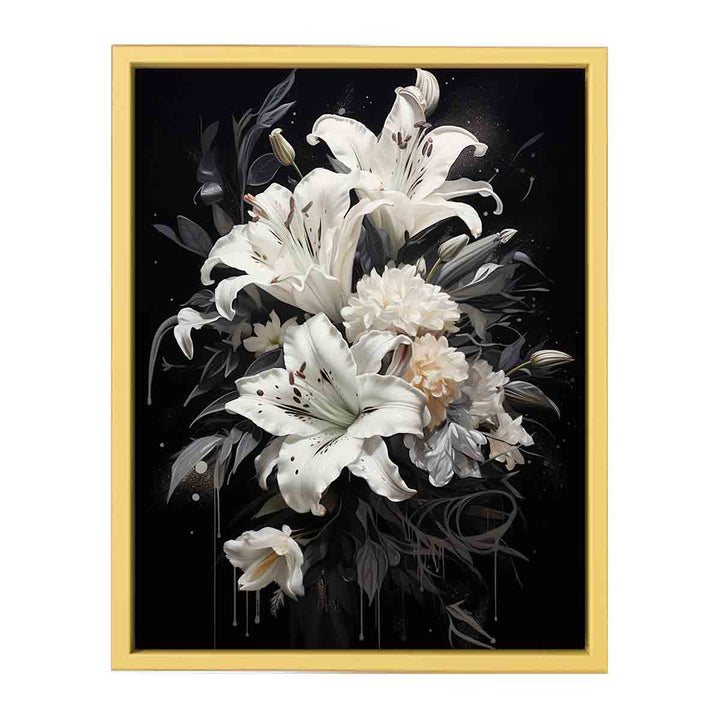 White Flowers Painting   Streched canvas