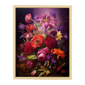 Purple And Red Flowers Painting  Art Print