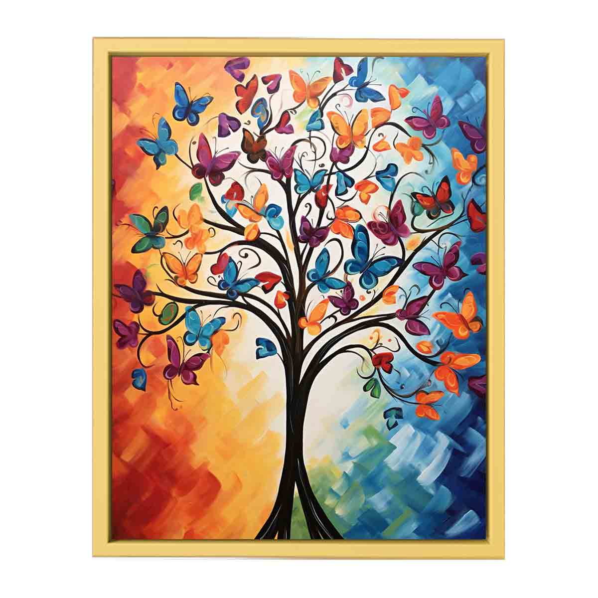 Buterfuly Tree Modern Art  Streched canvas