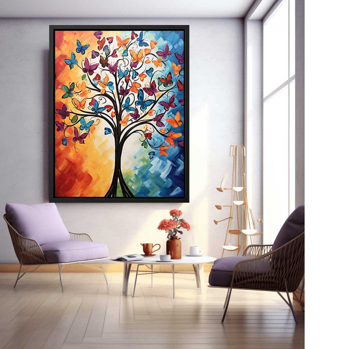 Buterfuly Tree Modern Art Painting