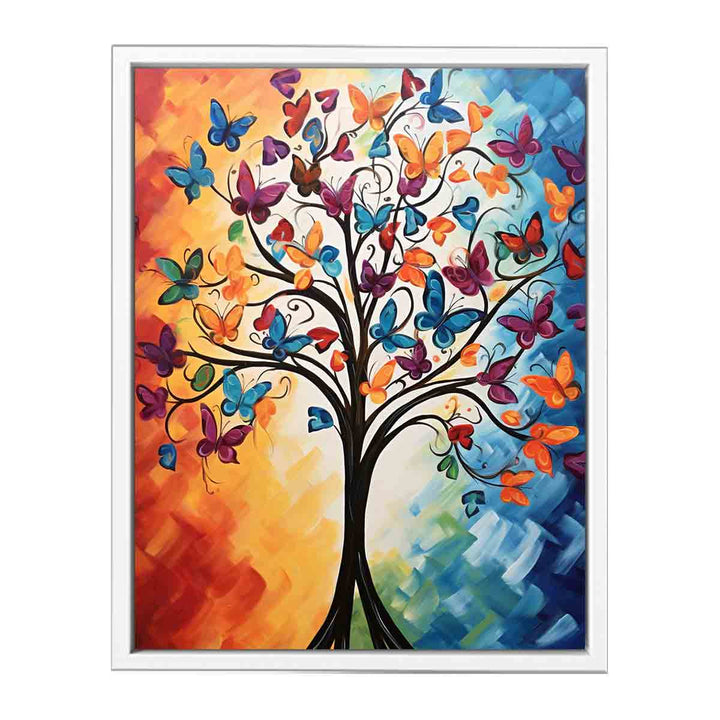 Buterfuly Tree Modern Art Framed Print