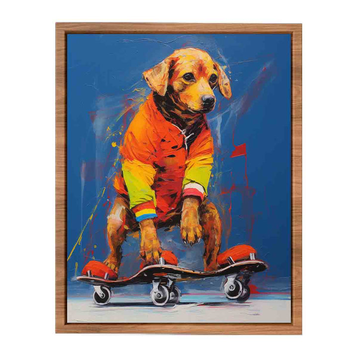 Dog Skating Modern Art Poster