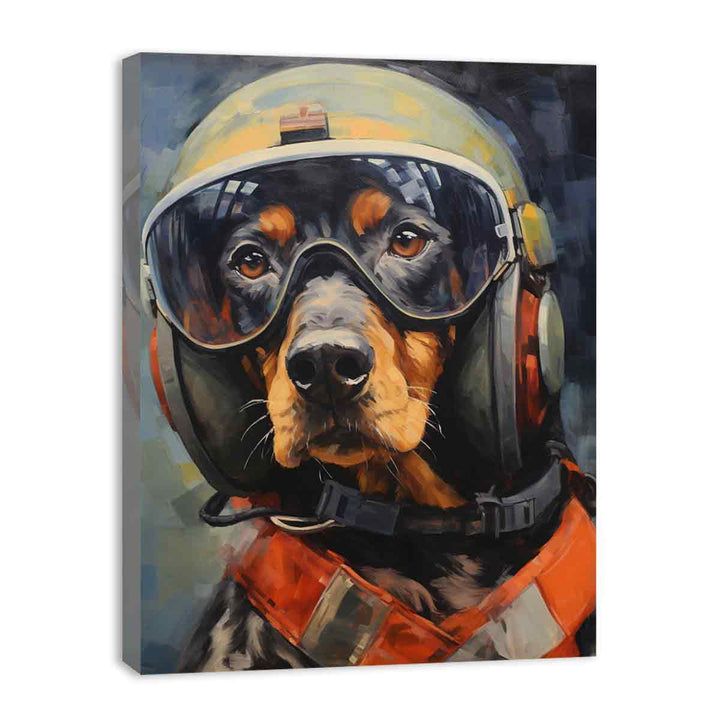Dog wearing Helmet Modern Art Painting