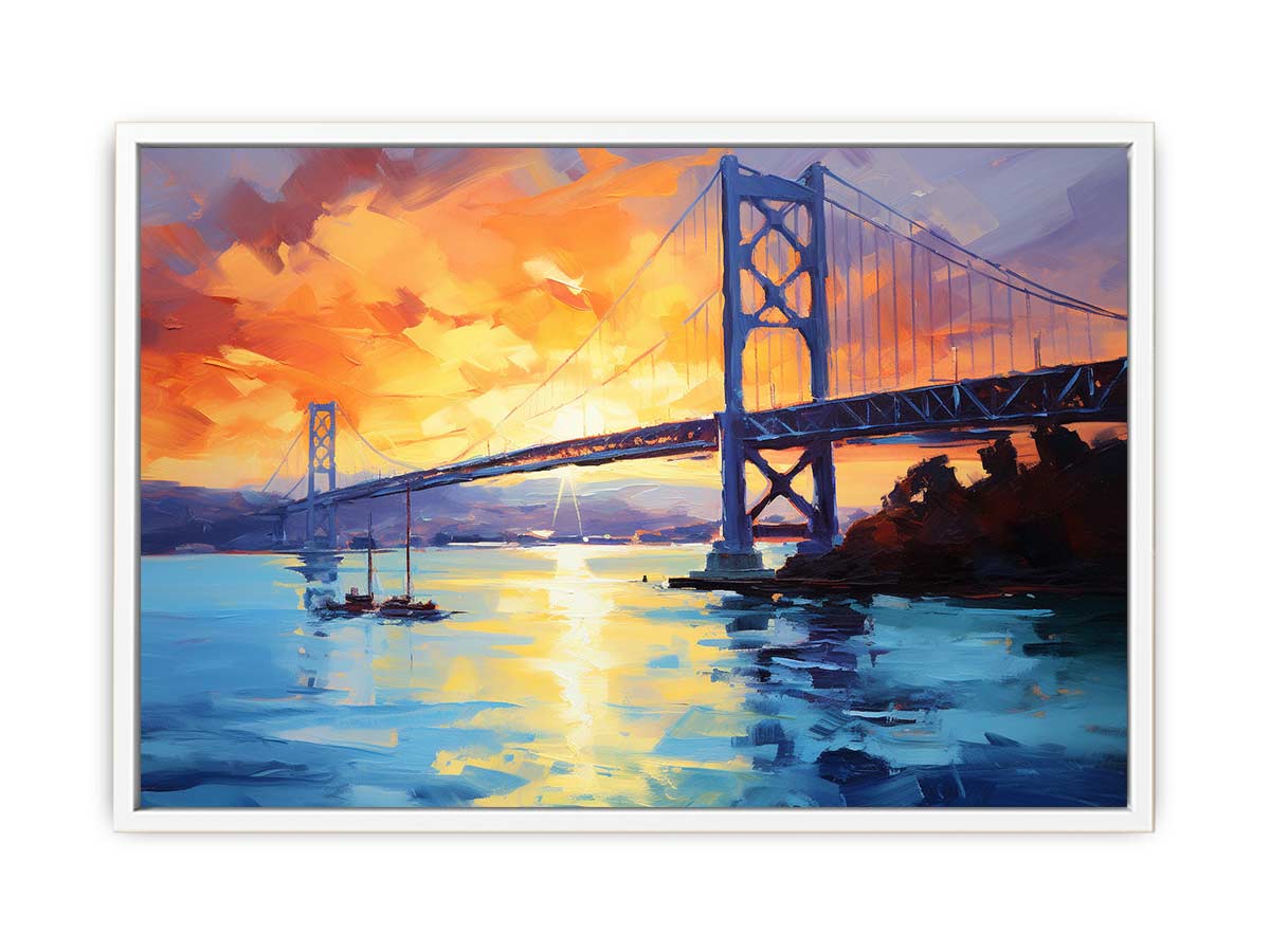Sunset  Bridge  Framed Print