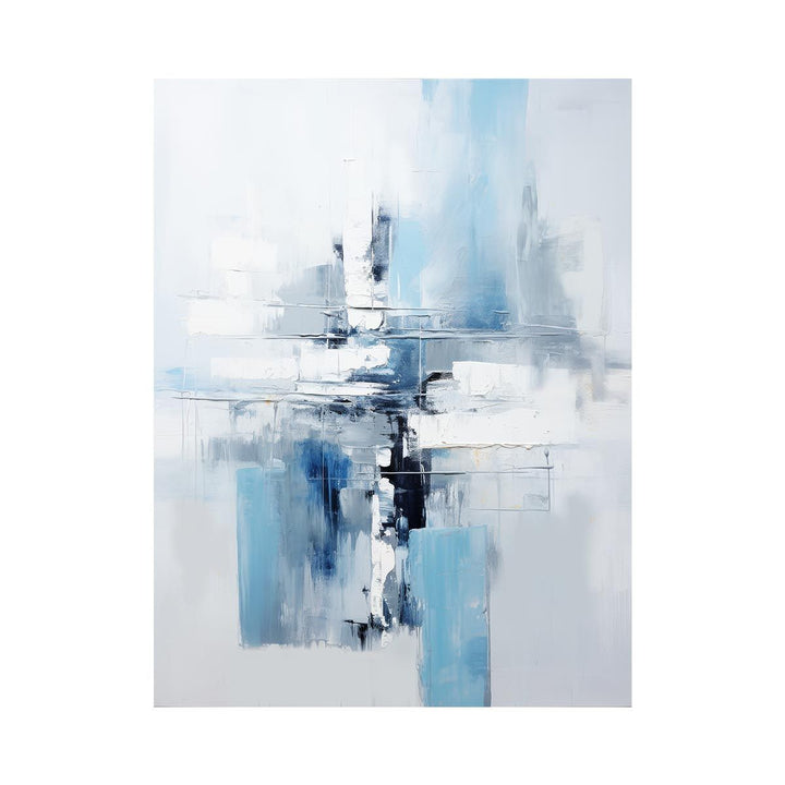 Blue Grey Abstract Painting