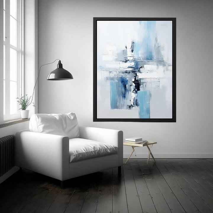 Blue Grey Abstract Painting