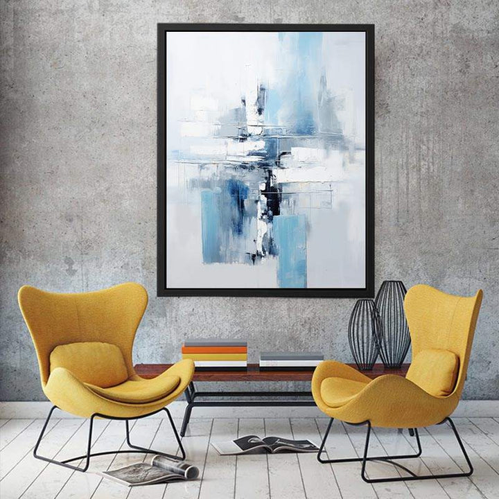Blue Grey Abstract Painting