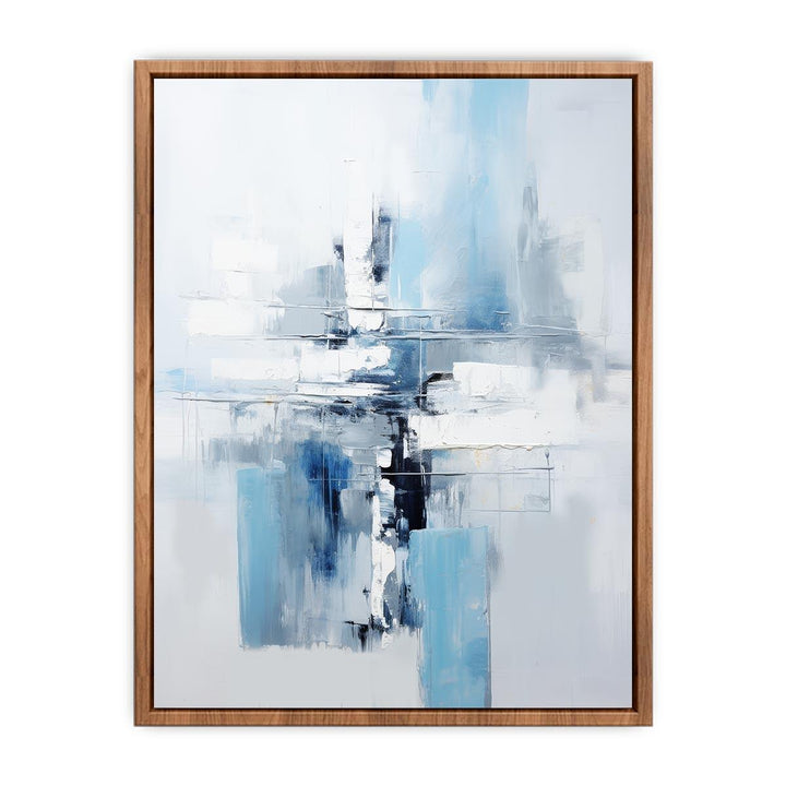 Blue Grey Abstract Painting  Poster