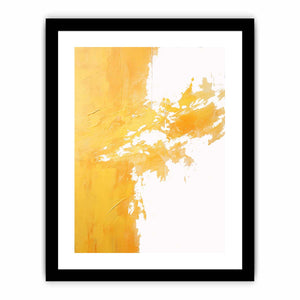 Yellow abstract brushstroke canvas art for modern living room decor.