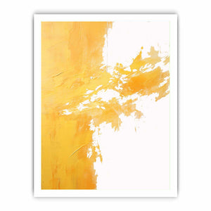 Yellow abstract brushstroke canvas art for modern living room decor.