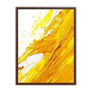 Textured yellow abstract canvas art for bold modern home decor.