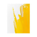 Minimal yellow brushstroke canvas art for bright bedroom wall decor.