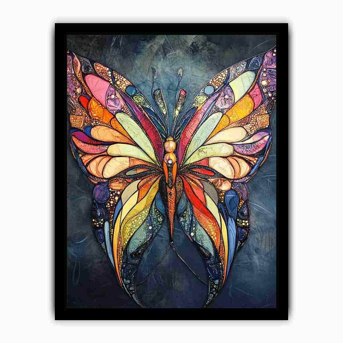Colourful butterfly canvas art for whimsical bedroom and nursery decor.