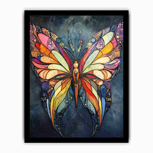 Colourful butterfly canvas art for whimsical bedroom and nursery decor.