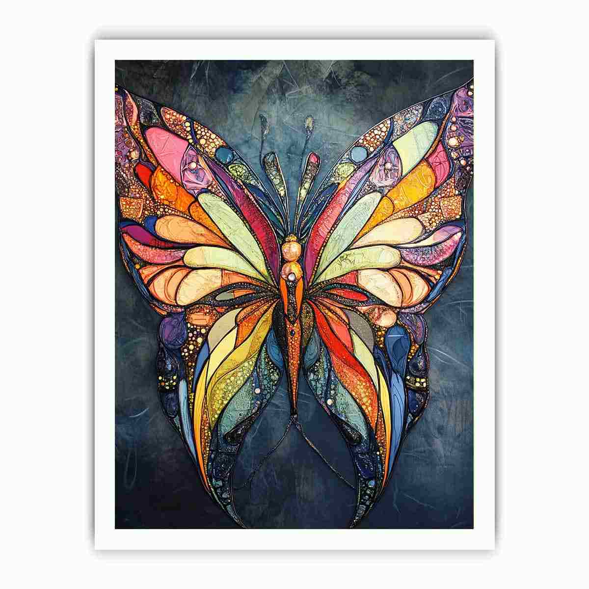 Colourful butterfly canvas art for whimsical bedroom and nursery decor.