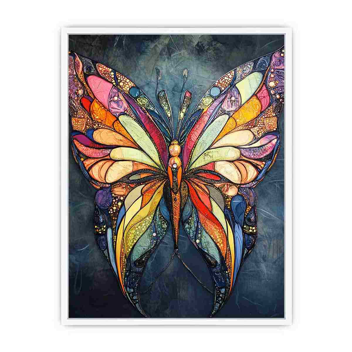 Colourful butterfly canvas art for whimsical bedroom and nursery decor.