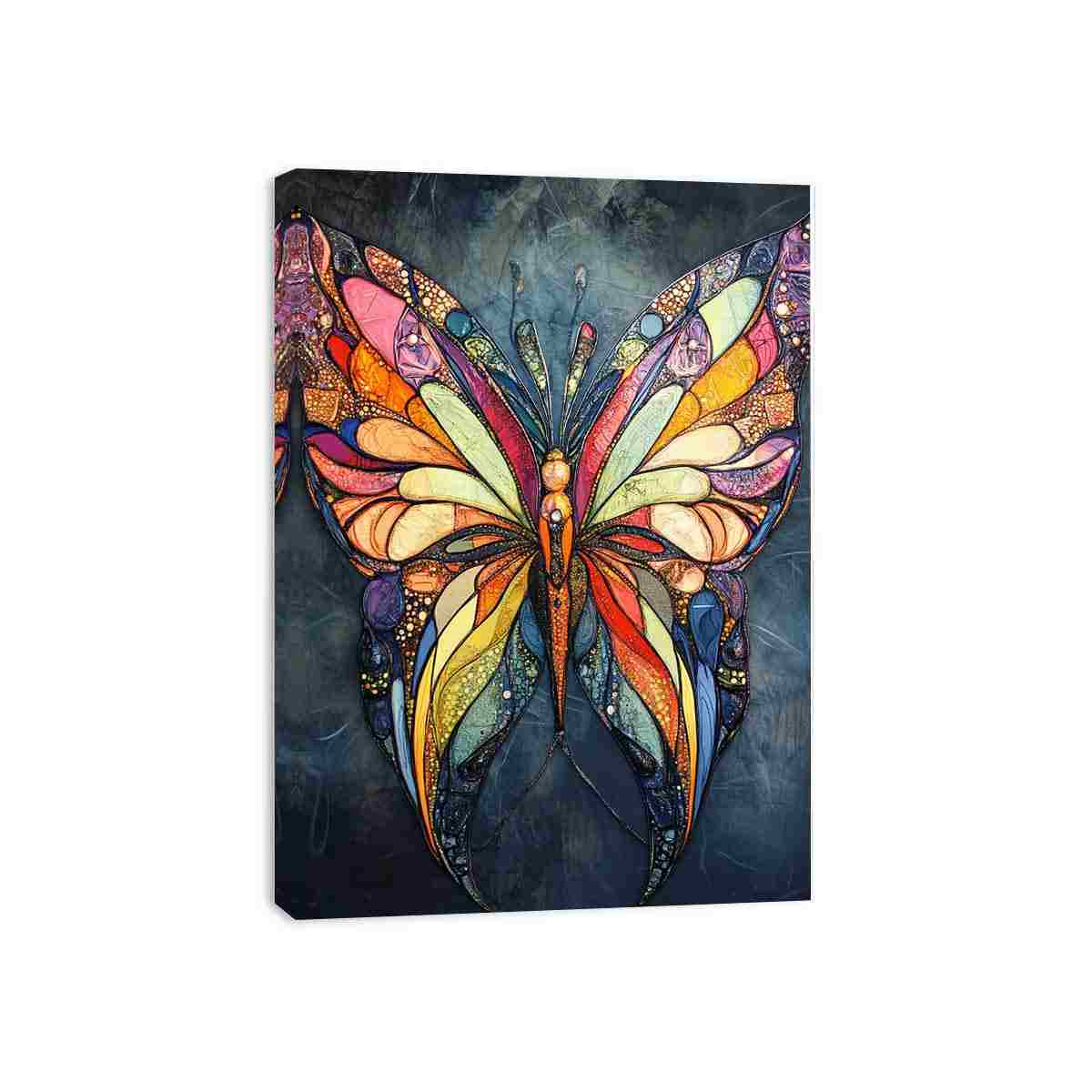 Colourful butterfly canvas art for whimsical bedroom and nursery decor.