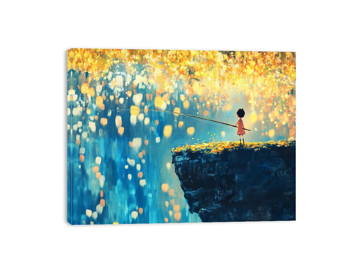 Tiny Fishing Canvas Print