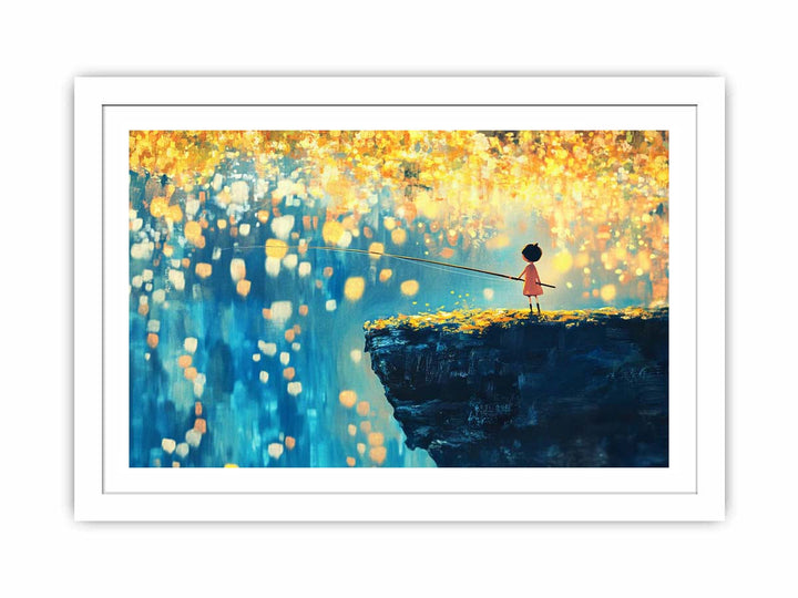 Tiny Fishing Streched canvas