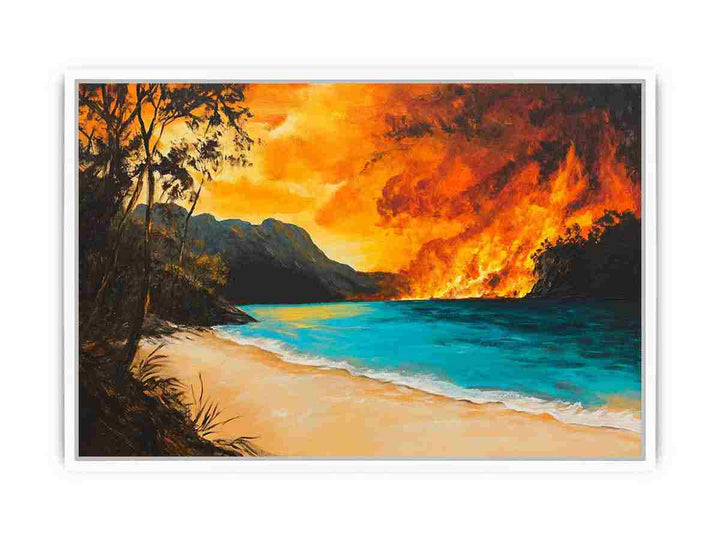 Fire Lake Framed Print