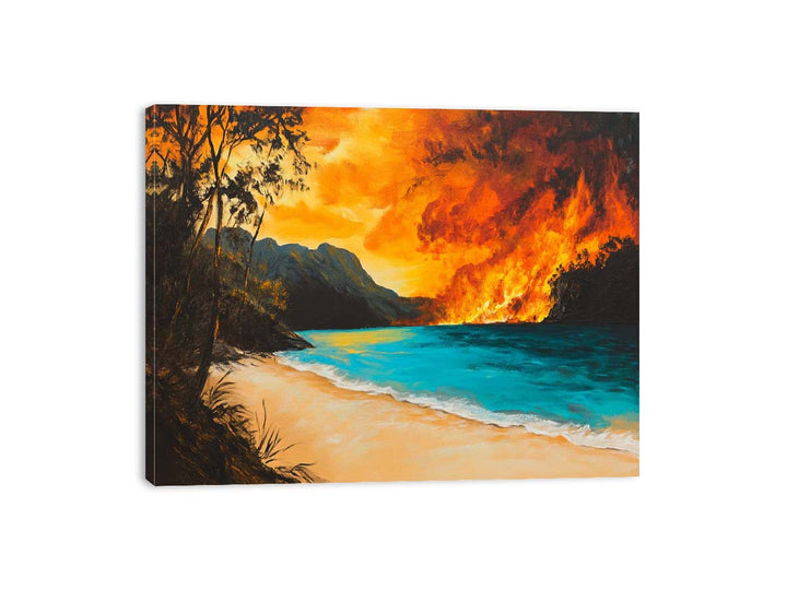 Fire Lake Canvas Print