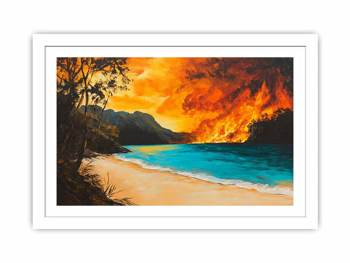 Fire Lake Streched canvas