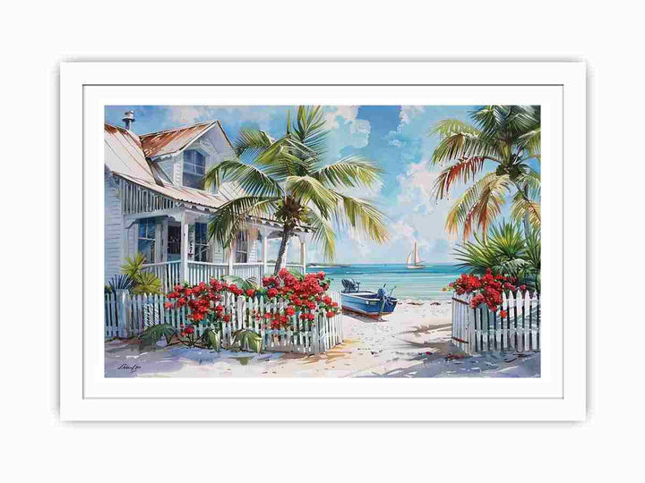Caribbian Beach Streched canvas