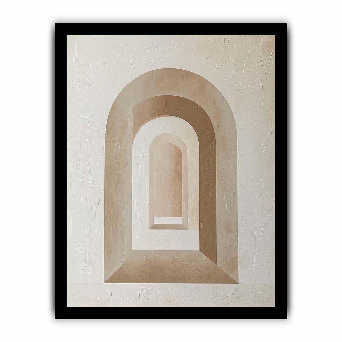 Neutral abstract arch canvas art for warm minimalist entryway decor.