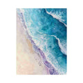 Teal abstract coastal wave canvas art for beach house bedroom decor.