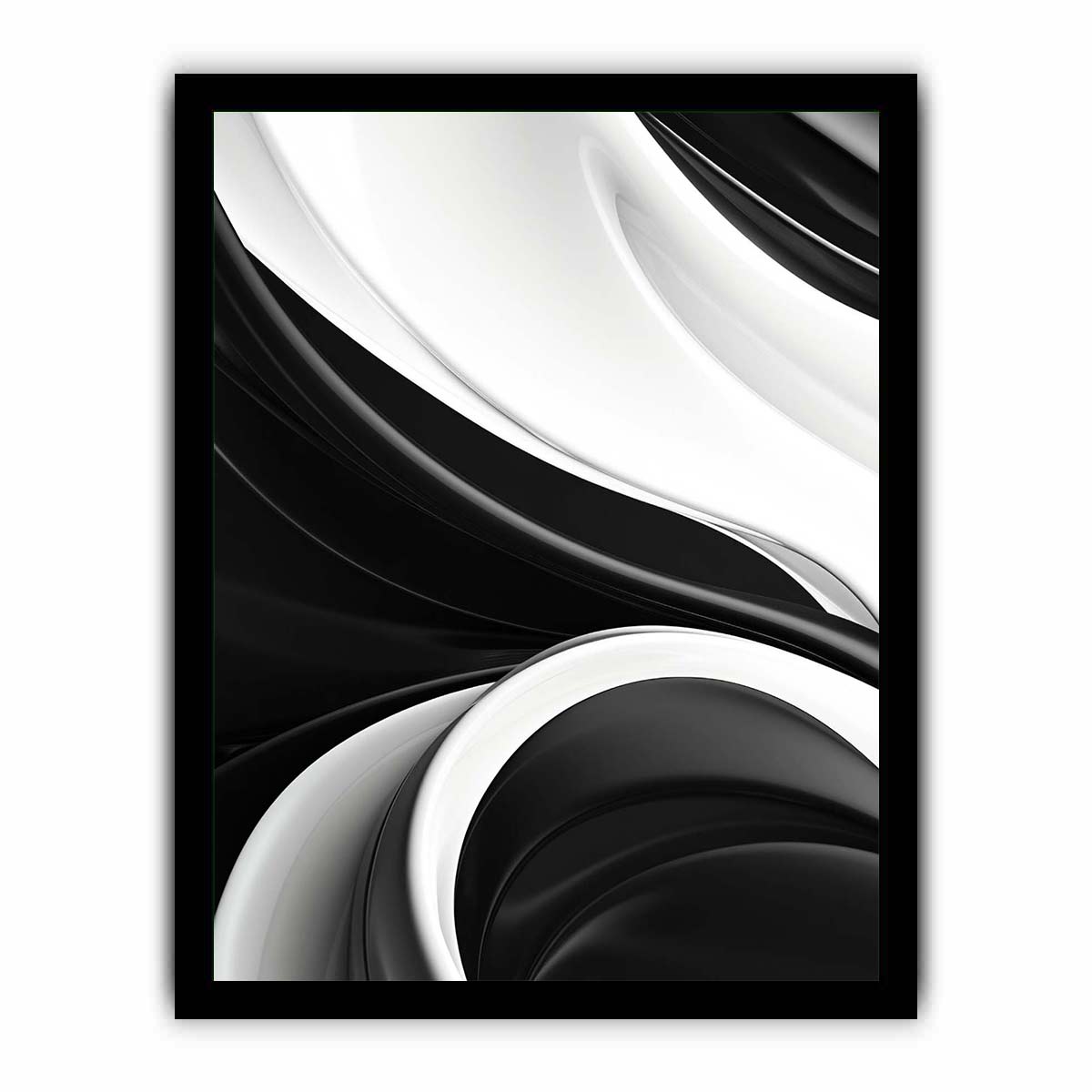 Black and white abstract canvas art for sleek modern living room decor.