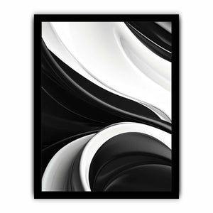 Black and white abstract canvas art for sleek modern living room decor.
