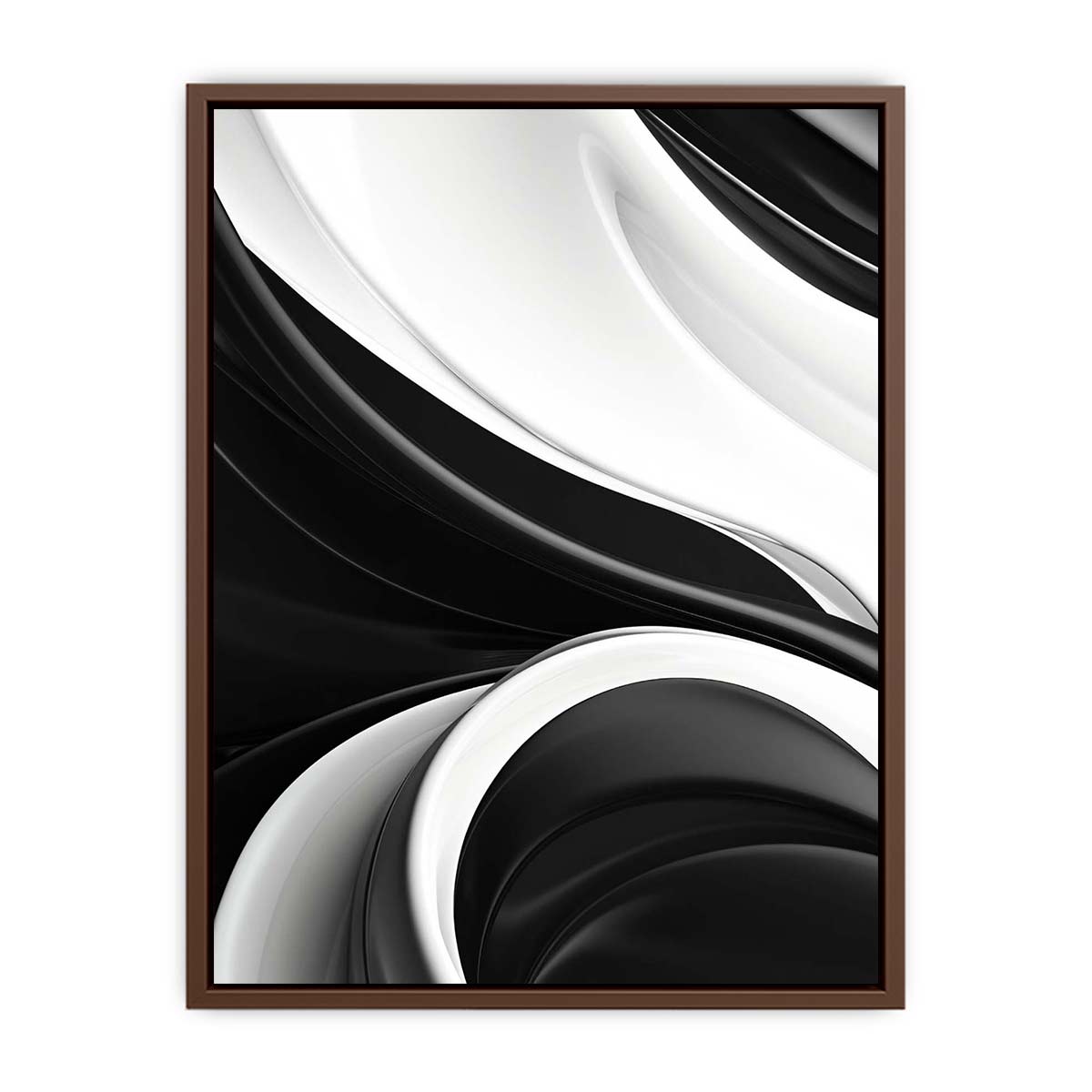 Black and white abstract canvas art for sleek modern living room decor.