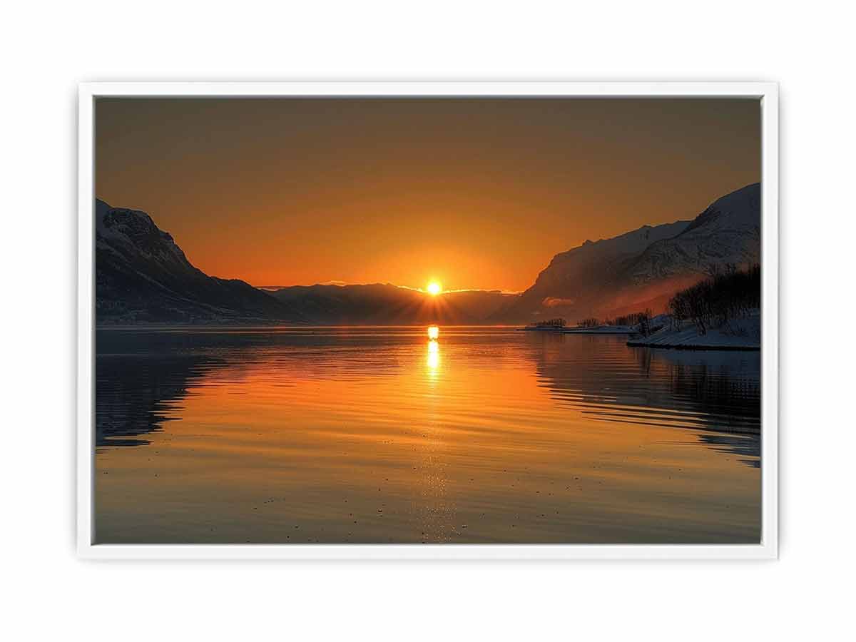 Midhnight Sun in Norway Framed Print