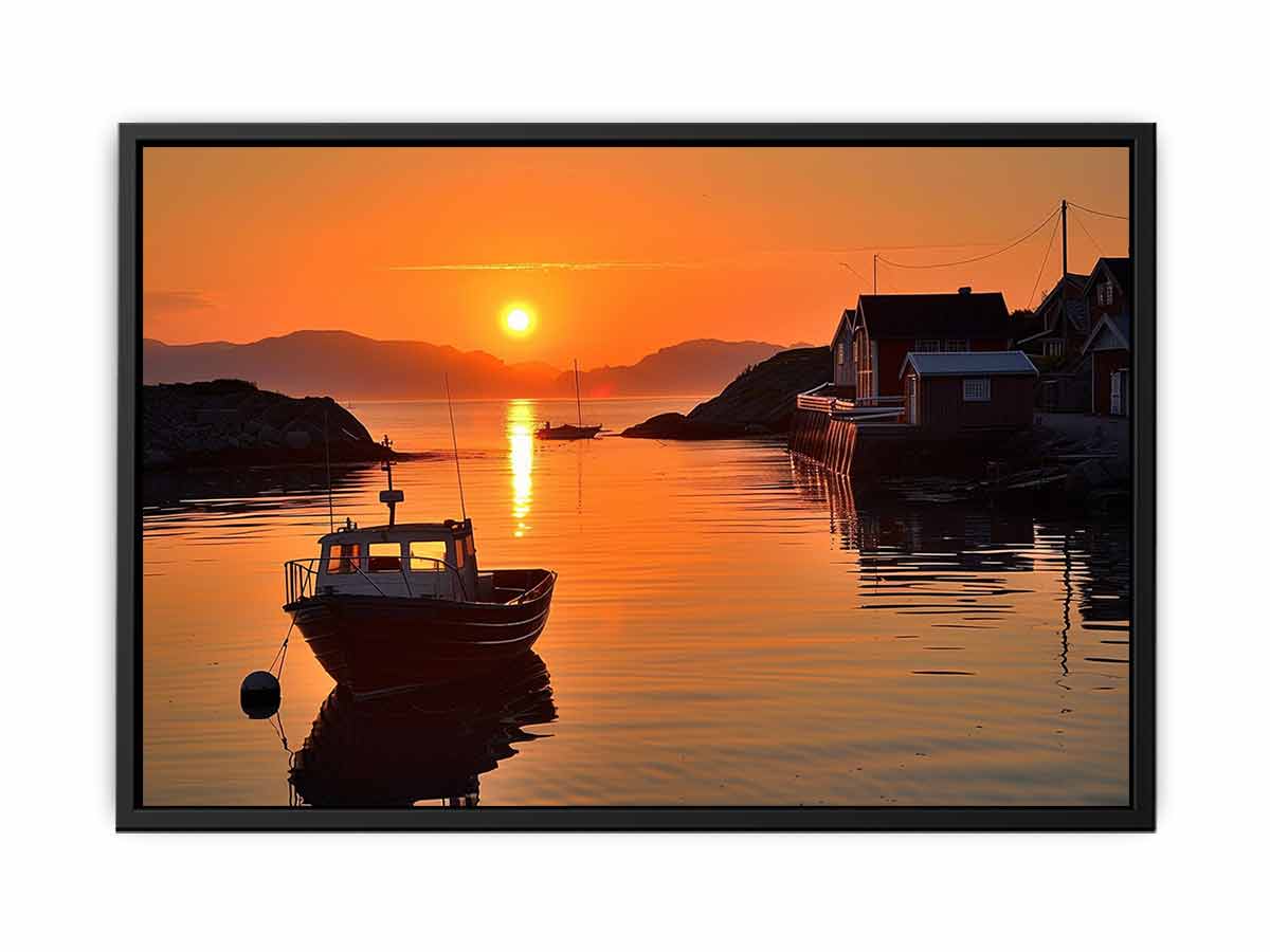 Midhnight Sun in Norway  Painting