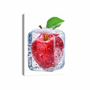 Red Apple in Ice Canvas Print