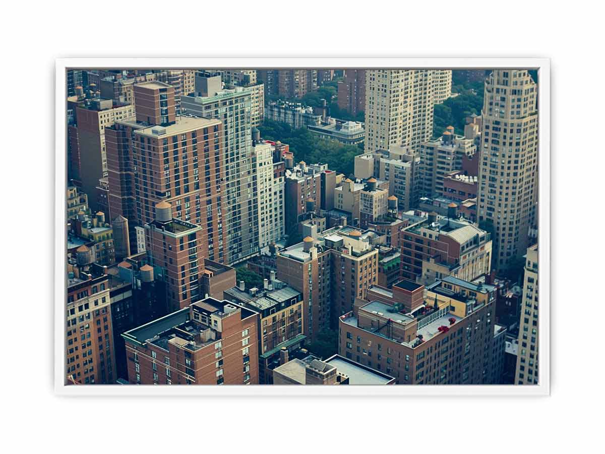 Manhattan Rooftops Framed Print
