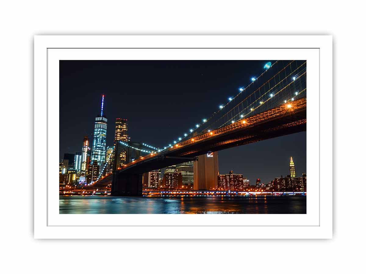 Brooklyn Bridget Night Streched canvas