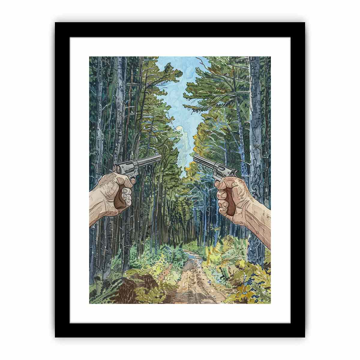 Two Guns  Art Print