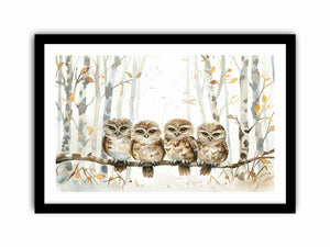 Owl Party  Art Print