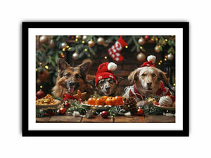 Festive Dogs  Art Print