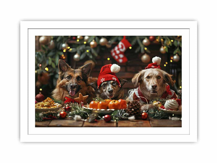 Festive Dogs Streched canvas