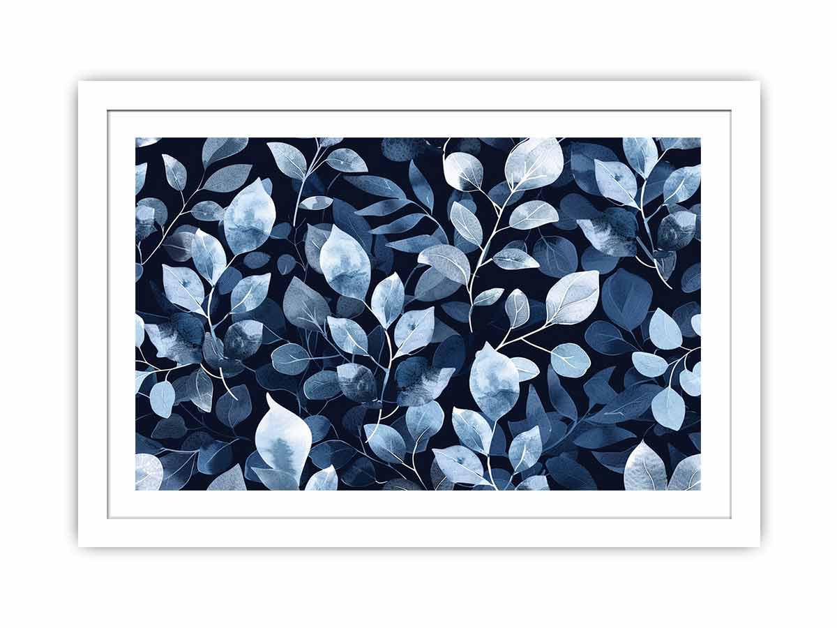 Blue Leaves Streched canvas