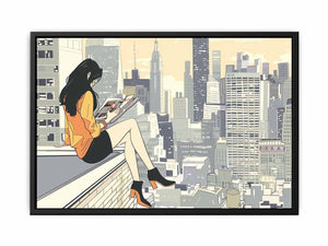 Roof Top Skyline  Painting