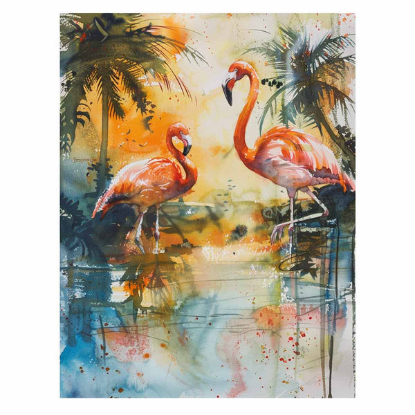 Flamingo Couple  Art Print