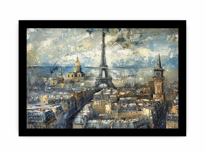 Paris Skyline framed Print