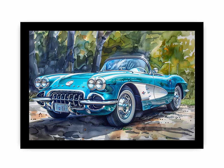 Chevrolet Corvette C1 1960 Painting framed Print